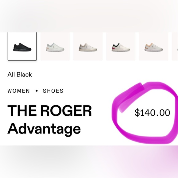 On Running Cloud Womens All Black THE ROGER Advantage Sneakers/Shoes | NEW/NIB🖤 - Picture 6 of 16
